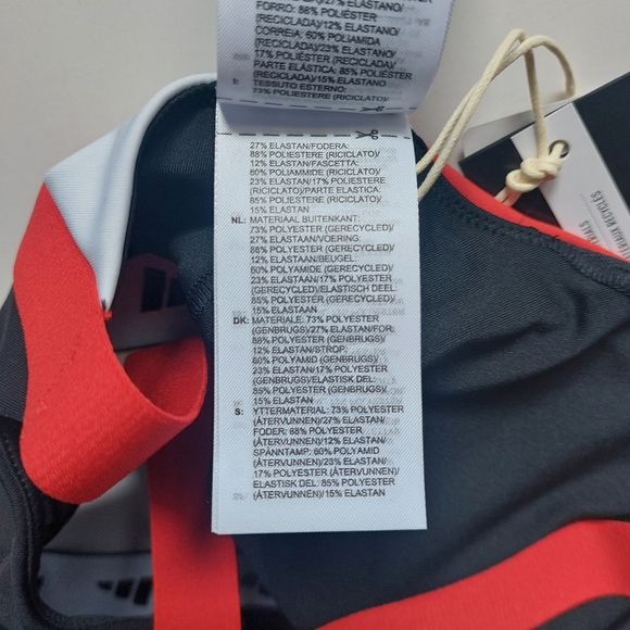 adidas power impact training Medium support techfit bra Red black white size XS - Picture 7 of 8